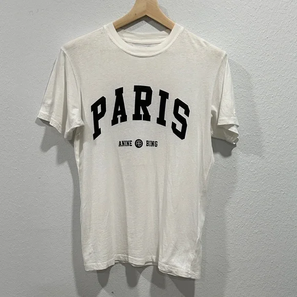 Anine Bing White Paris T-Shirt for Women - Picture 2 of 9